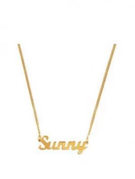 The Love Silver Collection Gold Plated Sterling Silver Personalised Script Name Necklace On Adjustable Curb Chain