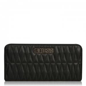 Guess Large Zip Around Brinkley Purse - BLACK BLA