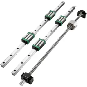 VEVOR Linear Guide Rail 2Pcs HGR20-1500mm Linear Slide Rail with 1Pcs RM1605-1500mm Ballscrew with BF12/BK12 Kit Linear Slide Rail Guide Rail Square