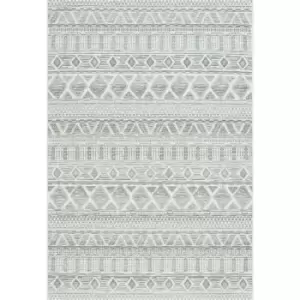 Homespace Direct - Brighton Diamond Indoor/Outdoor Rug, Light Grey, 80x150cm - Grey