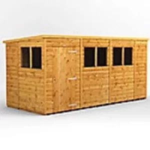 Power Garden Shed 146PP Golden Brown 14x6