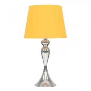 Faulkner Chrome Touch Table Lamp with Mustard Aspen Shade