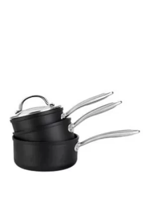 Prestige Scratch Guard Aluminium Non-Stick Induction 3 Piece Saucepan Set With Lids