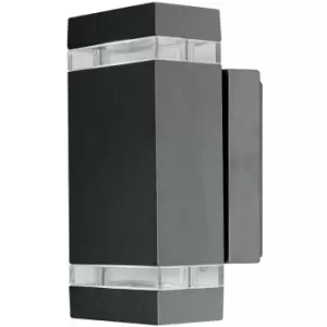 Outdoor IP44 Twin Wall Light Sconce Dark Grey LED 7.6W Bulb Outside External