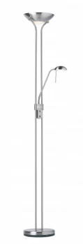 Mother and Child Floor Lamp Satin Chrome, Opal Glass, G9