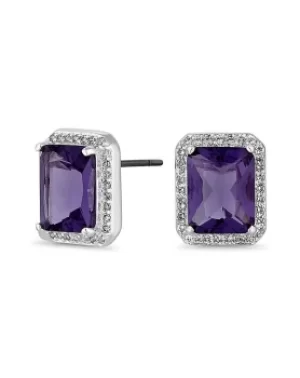 Jon Richard Silver Purple Stud Earrings