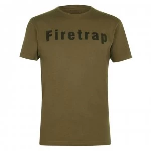 Firetrap Large Logo T Shirt Mens - Olive Night