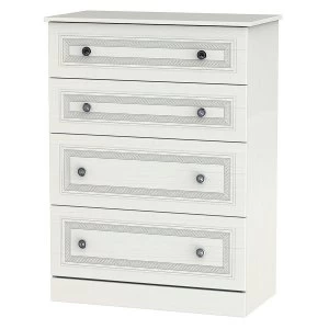 Robert Dyas Loxley Ready Assembled 4-Drawer Deep Chest of Drawers -White