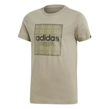 adidas Linea Texture QT T Shirt Junior Boys - Green