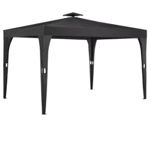 Poly Rattan Gazebo Black/Anthracite 3x4m