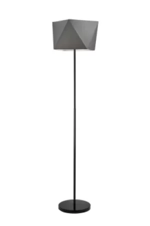 Carla Floor Lamp With Shade, Fabric Shade Gray, 1x E27