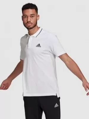 adidas Tip Collar Bos Pique Polo, White/Black Size M Men