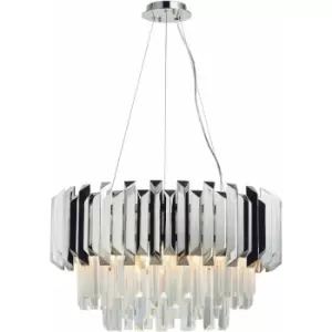 Loops - Ceiling Pendant Light Clear Crystal & Polished Stainless Steel 6 x 40W E14