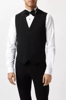 Slim Fit Black Tuxedo Waistcoat