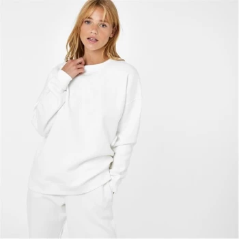 Jack Wills Circle Embroidered Longline Sweatshirt - White