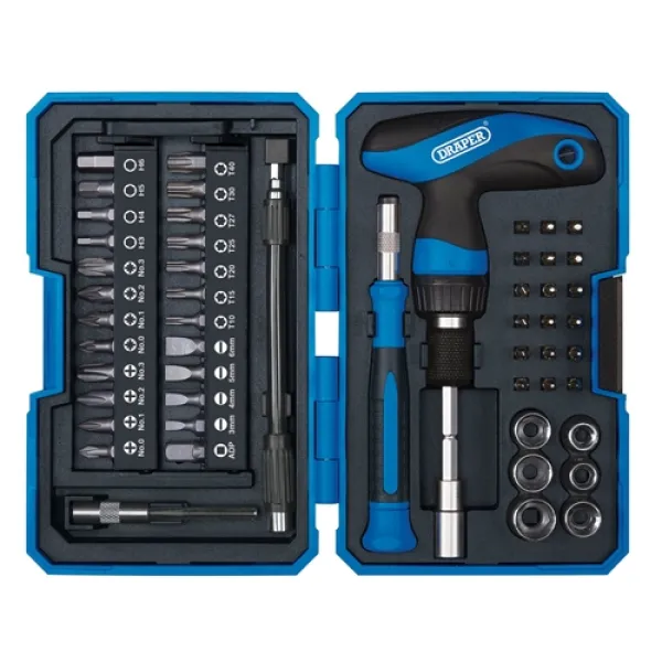 Draper T-Handle Ratchet Screwdriver Set (53 Piece)