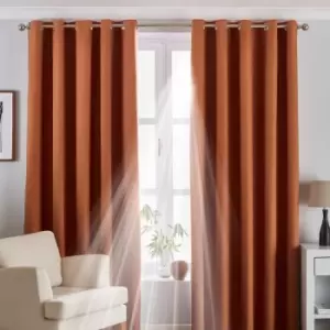 Riva Paoletti Eclipse Ringtop Eyelet Curtains (168 x 183 cm) (Orange) - Orange