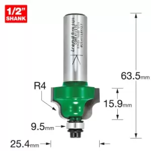 Trend CRAFTPRO Bearing Guided Roman Ogee Router Cutter 4mm 15.9mm 1/2"