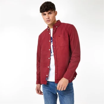 Jack Wills Langforde Garment Dye Oxford Shirt - Red