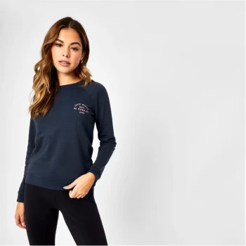 Jack Wills Colby Lightweight Logo Sweatshirt - Navy EMB