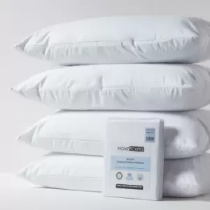 King Size Waterproof Pillow Protectors, Pack of 4 - White - Homescapes