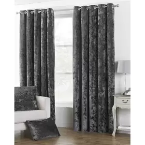 Riva Paoletti Verona Eyelet Curtains (46 x 54in) (Pewter) - Pewter