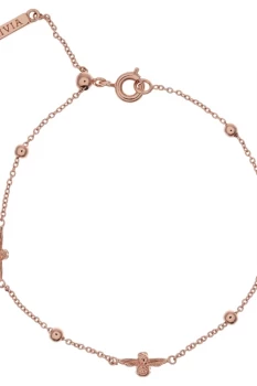 Ladies Olivia Burton Rose Gold Plated Moulded Bee & Ball Chain Bracelet OBJ16AMB19