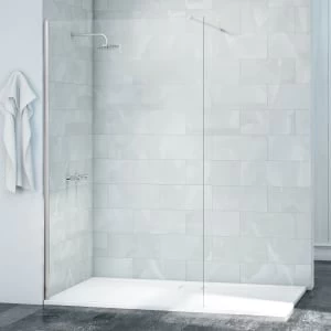 Nexa By Merlyn 8mm Chrome Frameless Wet Room Shower Screen Only - 2015 x 900mm