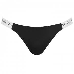 Calvin Klein Logo Cheek Bikini Bottoms - Black BEH