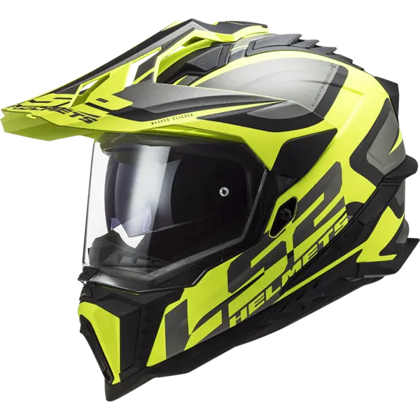 LS2 MX701 Explorer Alter Matt Black Hi-Vis Yellow ECE 22.06 Adventure Helmet Size M