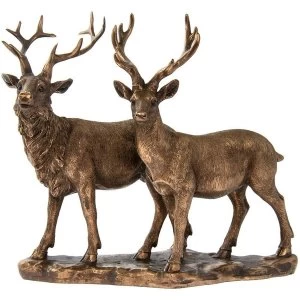 Reflections Bronzed Stag & Deer Figurine By Lesser & Pavey