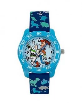 Disney Toy Story Woody & Buzz Time Teacher Dial Blue Character Print Strap Kids Watch