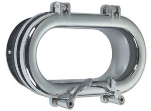 Modern Oval Opening Porthole in Brass or Chromium plated