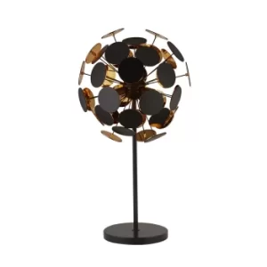 Discus 3 Light Black, Gold Table Lamp