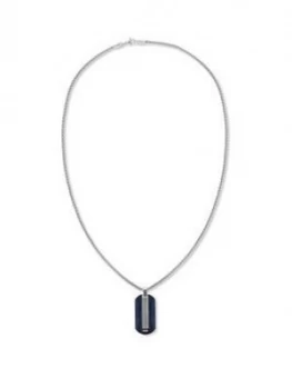 Tommy Hilfiger Stainless Steel with Blue IP Necklace, One Colour, Men