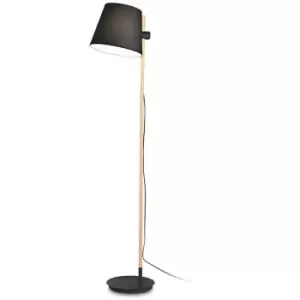 Ideal Lux Axel Floor Lamp With Tapered Shade Black