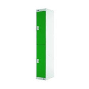 Two Compartment Locker D300mm Green Door Dimensions H1800 x D300 x