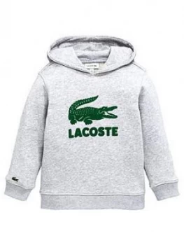 Lacoste Sports Boys Croc Pullover Hoodie - Grey, Size 5 Years