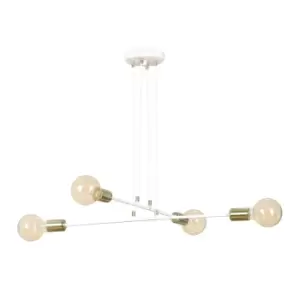 Vesio White Multi Arm Pendant Ceiling Light 4x E27