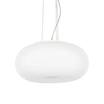 Ulisse 3 Light Large Globe Ceiling Pendant White, E27