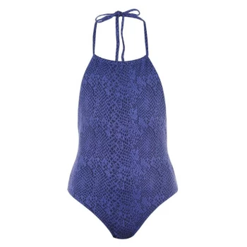 Biba Halter Swimsuit - Snake Embossed