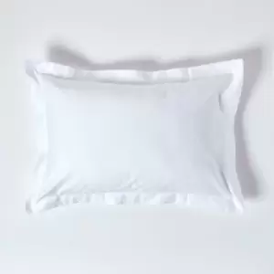 White Egyptian Cotton Oxford Pillowcase 1000 Thread Count - White - White - Homescapes