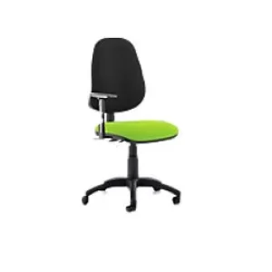 Dynamic Permanent Contact Backrest Task Operator Chair Height Adjustable Arms Eclipse II Black Back, Myrrh Green Seat Without Headrest High Back