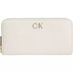 Calvin Klein Re-Lock Z/A Wallet Lg Jacquard - White