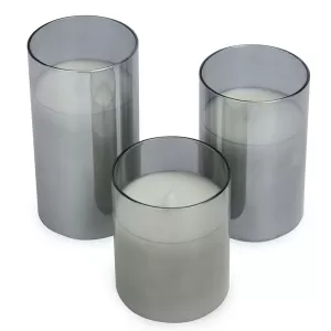 LED Candles - Set of 3 M&W Grey