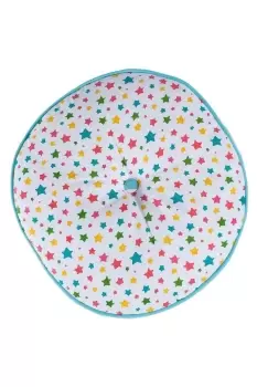 Multi Stars & Blue Stripes Round Floor Cushion