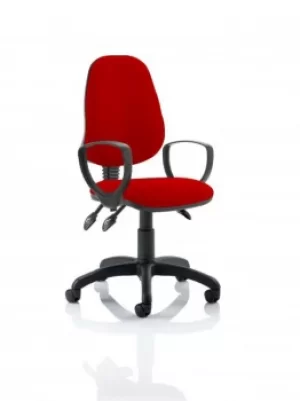 Eclipse III Lever Task Operator Chair Bespoke With Loop Arms In Post Box Red