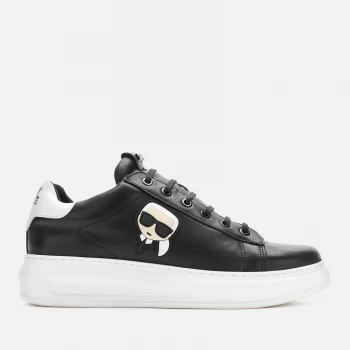 KARL LAGERFELD Mens Kapri Karl Ikonic 3D Lace Leather Trainers - Black - UK 10