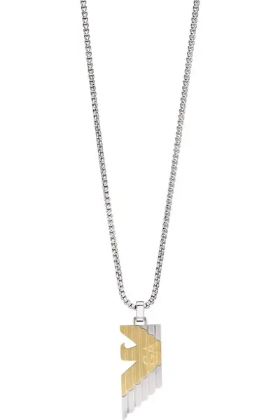 Emporio Armani Jewellery Gents Emporio Armani Two-Tone Stainless Steel Pendant Necklace EGS3073040