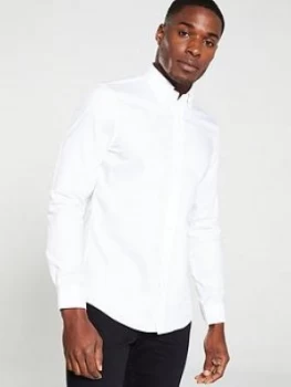 Calvin Klein Easy Iron Fitted Oxford Shirt - White